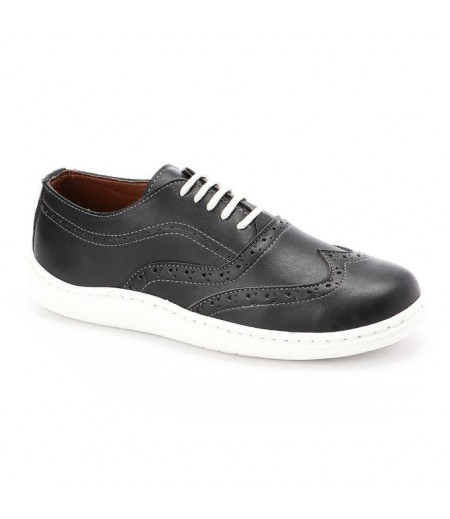 Andora Lace Up Leather Shoes - Black