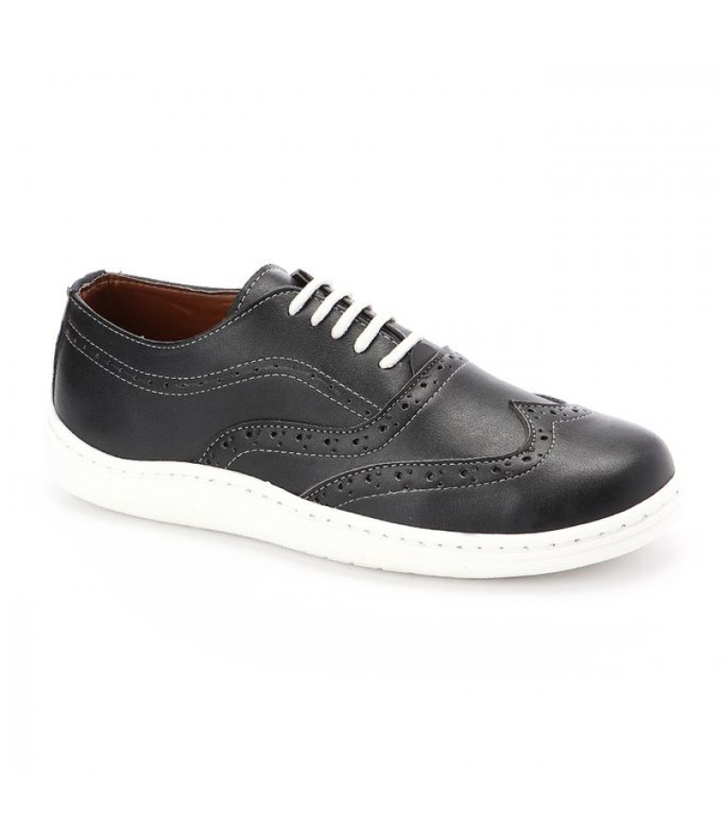 Andora Lace Up Leather Shoes - Black